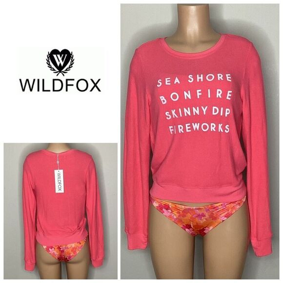 New. WILDFOX pink baggy beach jumper. XS. Retails $98 - Picture 1 of 6